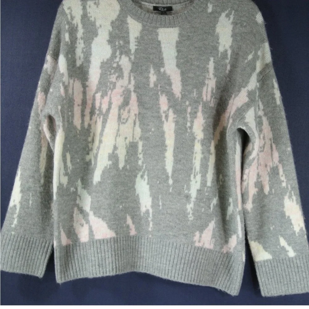 Rails Virgo Tie Dye Grey Pink Pullover Long Sleeve Crew Neck Jumper Sweater XL - Picture 8 of 12